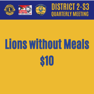 Registration for Lions without Meals